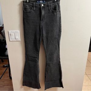 Hollister Women’s High Rise Flare Jeans - Washed Black - Size 5R